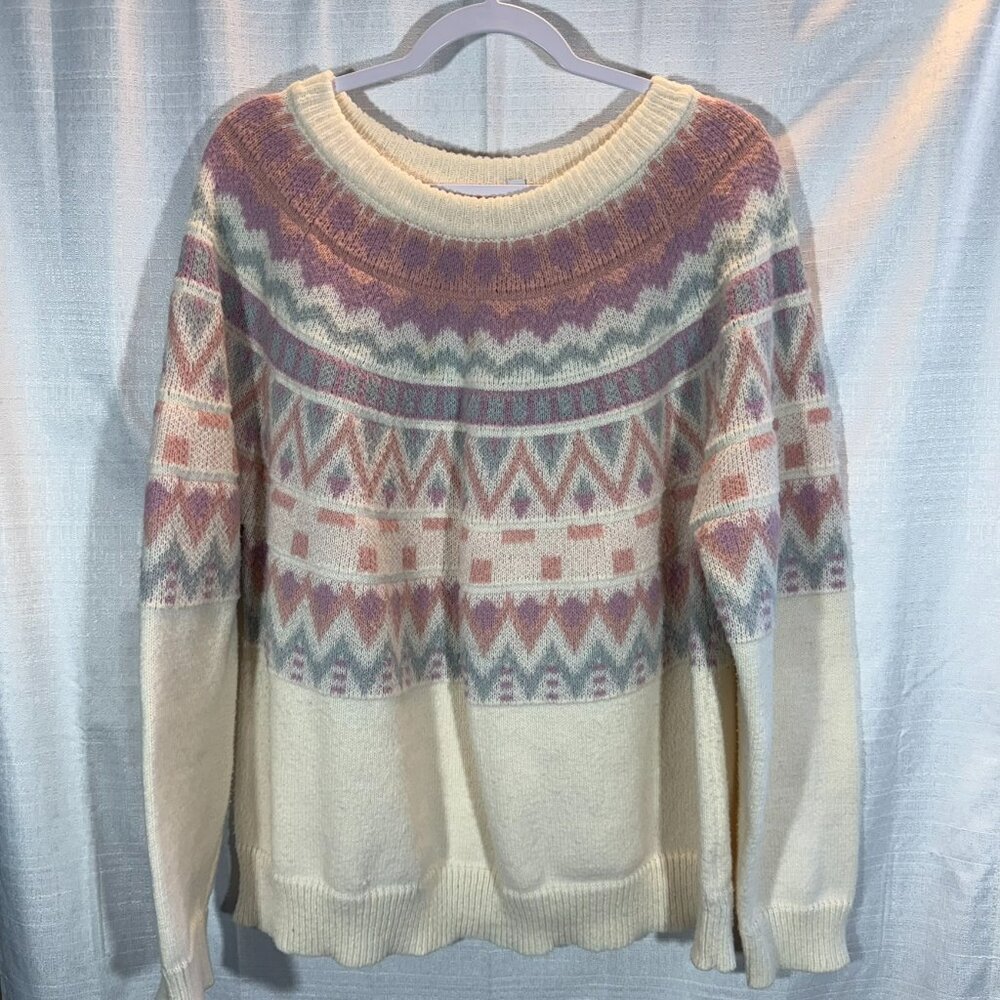 Grace+Karma Love Yourself Knit Sweater Women's Cream 2X